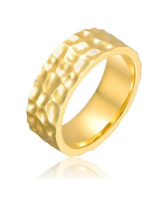 Rachel Glauber Bold кольцо с текстурой молотковой обработки, покрытие 14K Gold Plated