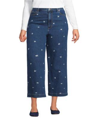 Женские джинсы Lands' End Soft Denim, широкие, с вышивкой
