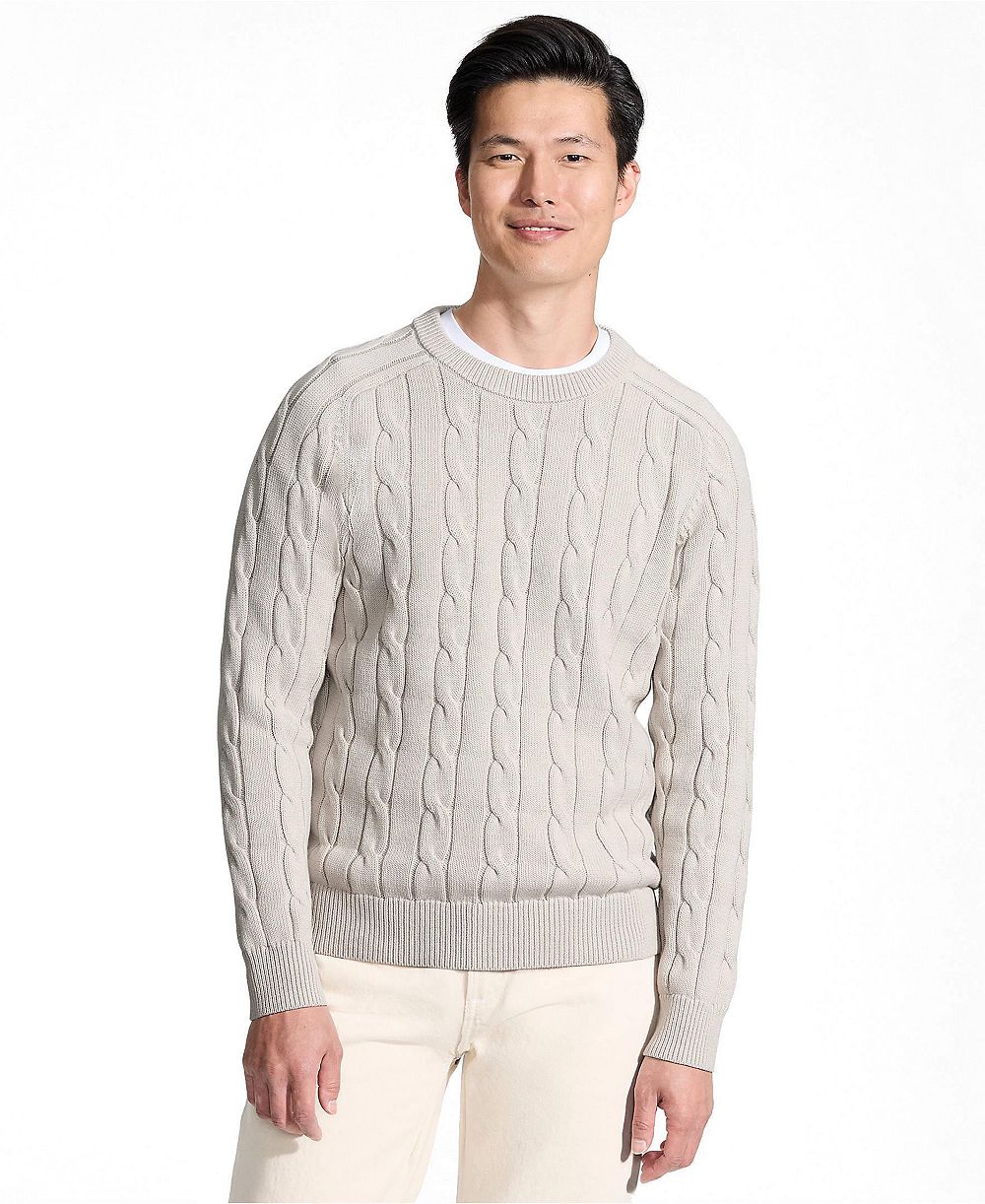 Мужской вязаный свитер Lands' End Long Sleeve Drifter Cable Crewneck