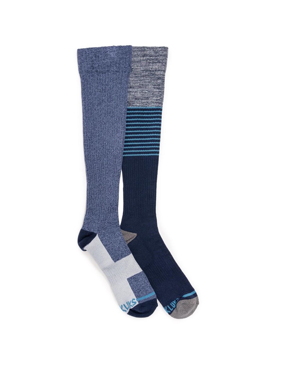 MUK LUKS Men's 2 Pair Pack Compression Knee High Cotton Socks
