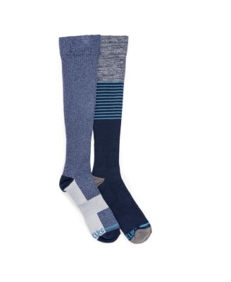 MUK LUKS Men's 2 Pair Pack Compression Knee High Cotton Socks