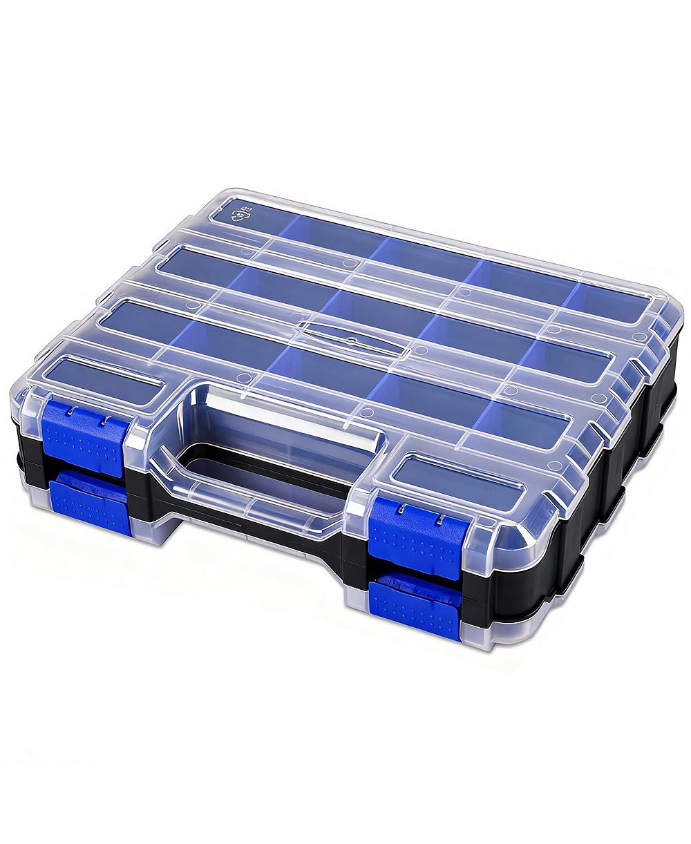 XDOVET 1-pack Small Parts Organizer Double Side Removable Dividers Hardware Storage Box