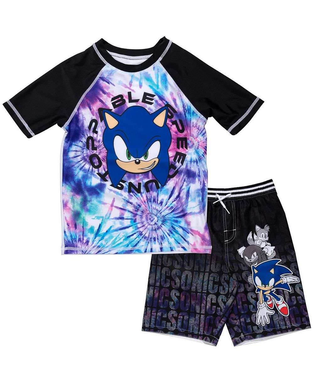 Детский комплект плавательной одежды Sonic The Hedgehog Rash Guard и плавки