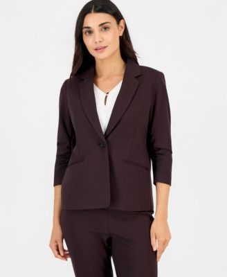 Женский блейзер Anne Klein Essentials Petite с отложным воротником и рукавами-фонариками