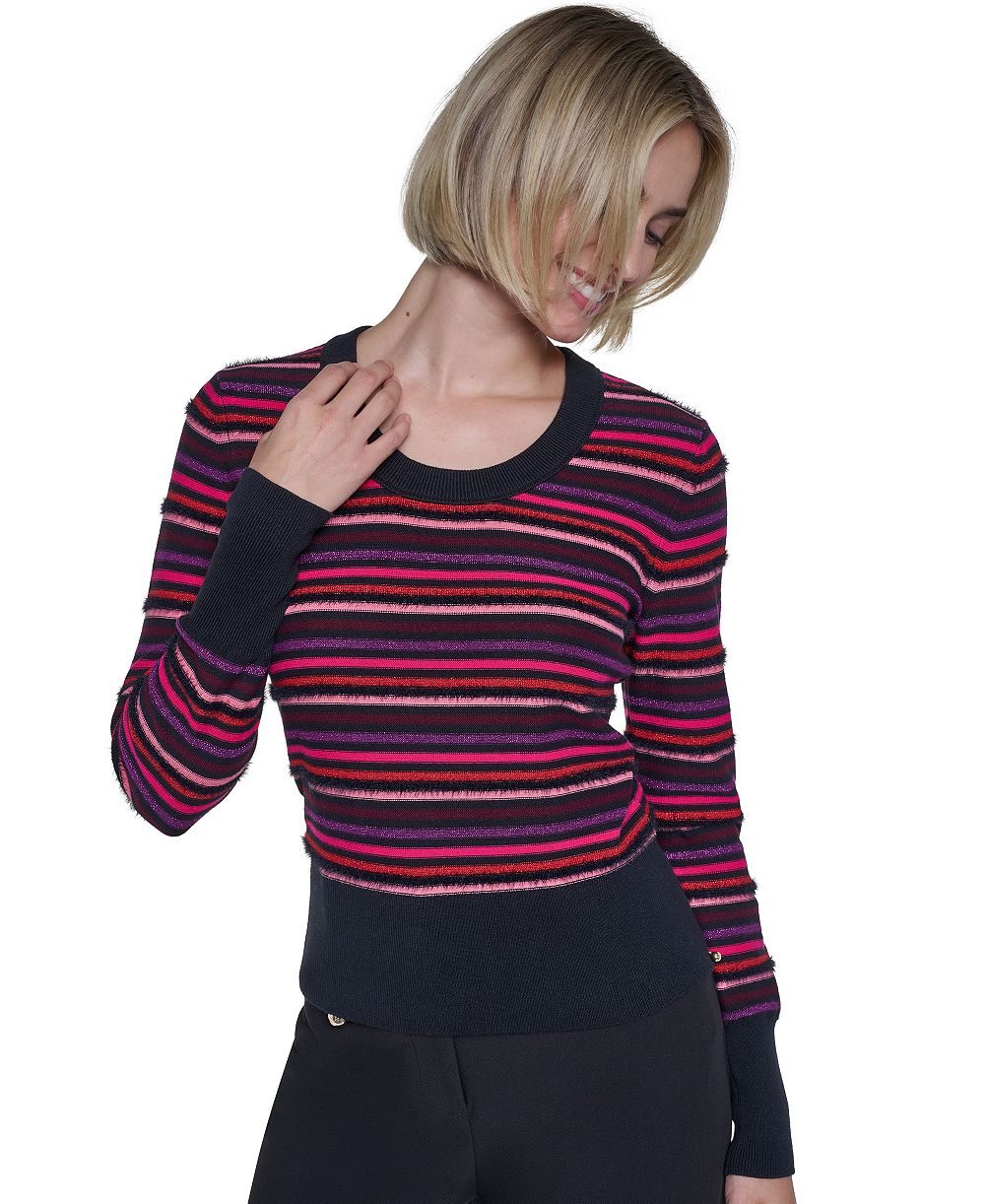 Sonia Rykiel Women's St.Germain Combo Stripe Poorboy Crewneck Sweater