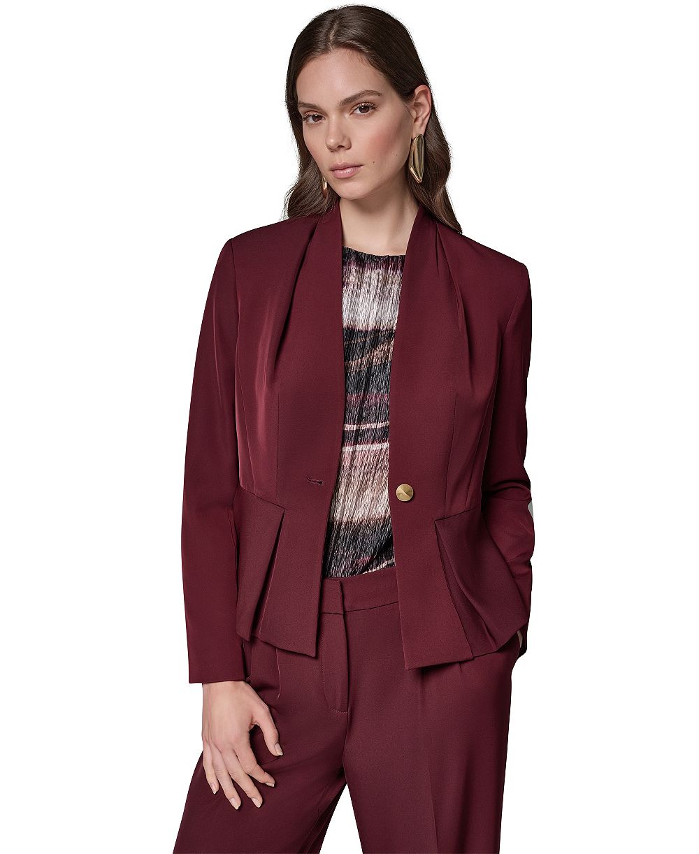 Donna Karan New York женский пиджак без воротника с пеплумом, размер Petite