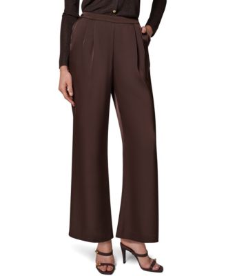 Donna Karan New York Petite High-Rise Wide-Leg Satin Pants