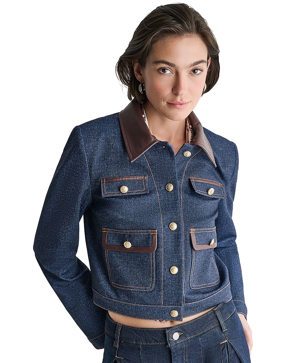 Женский укороченный джинсовый жакет BCBG