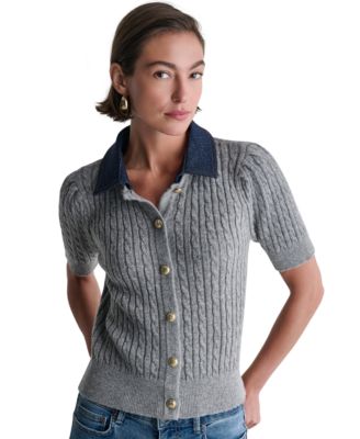 Женский кардиган BCBG с вязаными узорами и коротким рукавом