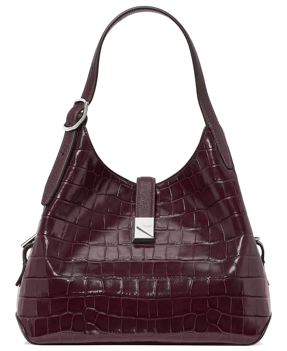 kate spade new york Deco Croc-Embossed Large Satchel Bag