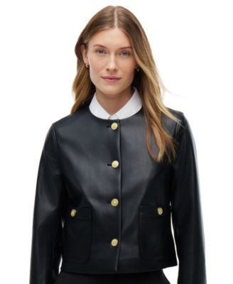 Tommy Hilfiger женская куртка с длинным рукавом из искусственной кожи
