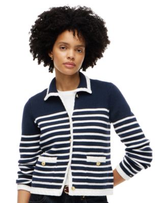Tommy Hilfiger Women's Long-Sleeve Striped Knit Jacket