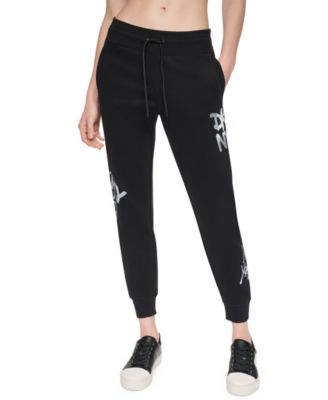 Женские джоггеры DKNY Sport Graffiti Logo Mid-Rise Rib Waist Cuffed