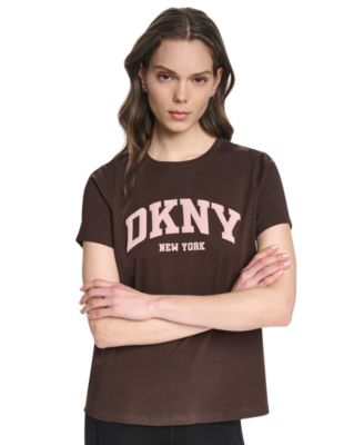 Женская футболка DKNY Sport Puff Varsity Logo Relaxed Fit Crew Neck