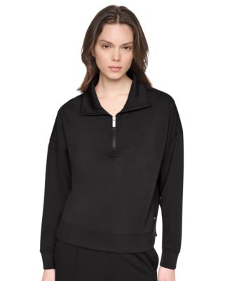 Женская толстовка DKNY Sport White Mock Neck Half-Zip Sweatshirt