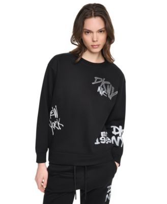 Женский свитшот DKNY Sport Graffiti Logo Crewneck Graphic Long-Sleeve