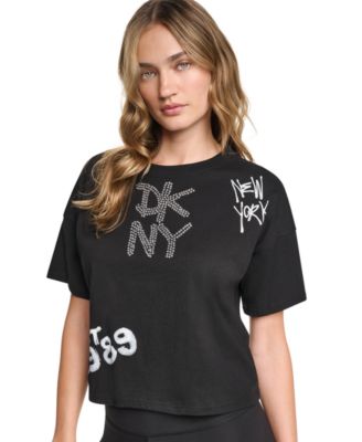 Женская укороченная футболка DKNY Sport Graffiti Logo