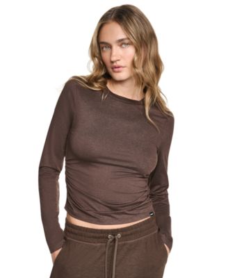 Женский топ DKNY Sport Spacedye Ruched Cropped Long-Sleeve