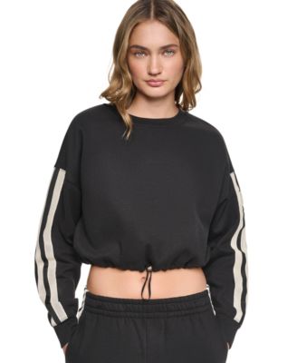 Женский укороченный свитшот DKNY Sport с текстурированной лентой и эластичным поясом