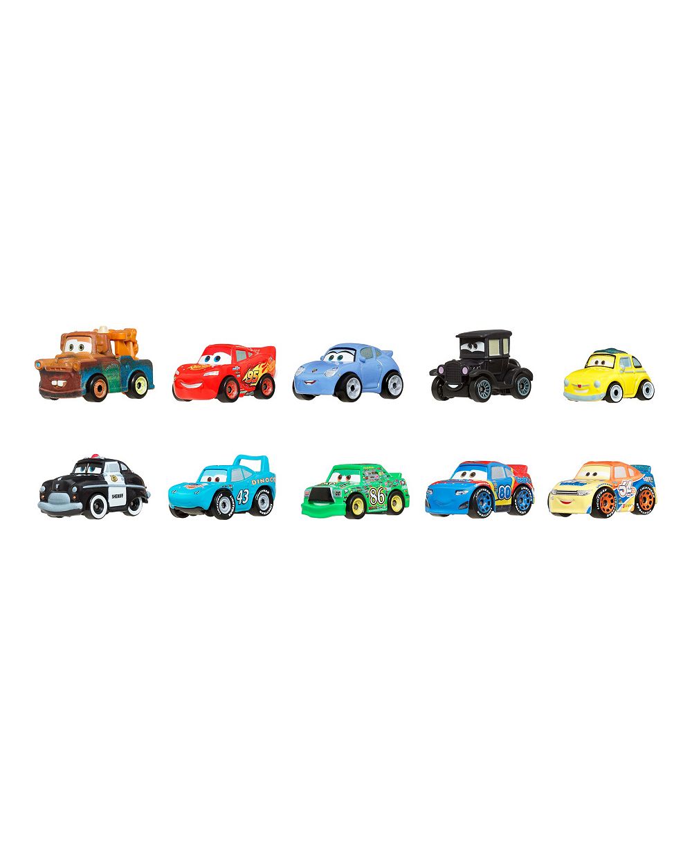 Cars Набор из 10 миниатюрных гоночных машинок Disney and Pixar