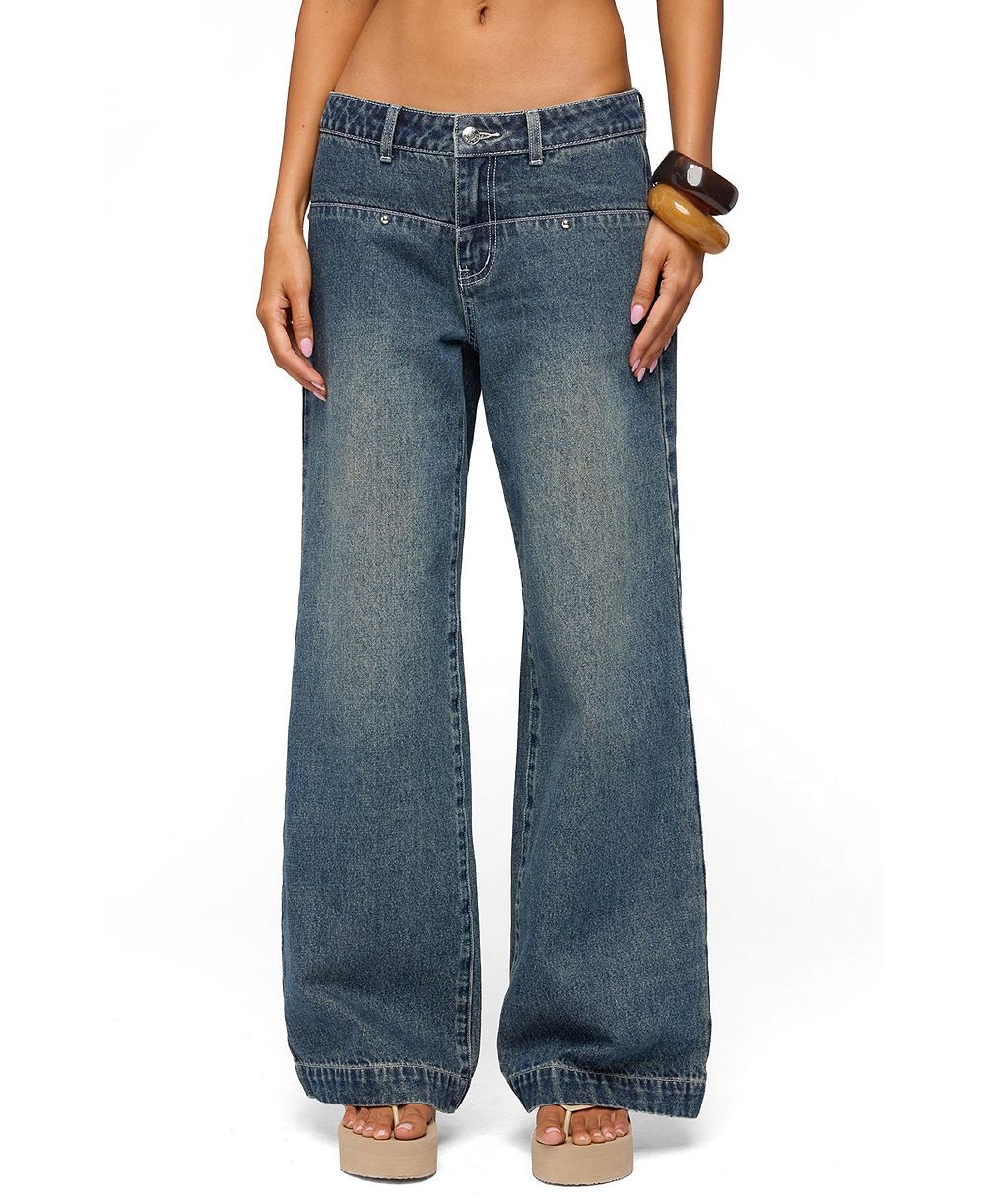 Джинсы Edikted для женщин, Wyn Studded Low Rise Baggy