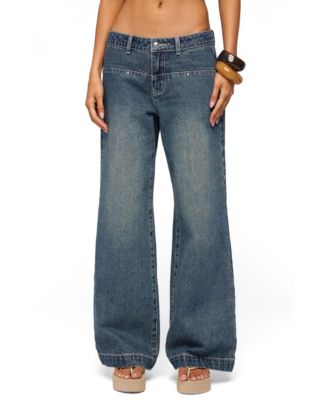 Джинсы Edikted для женщин, Wyn Studded Low Rise Baggy