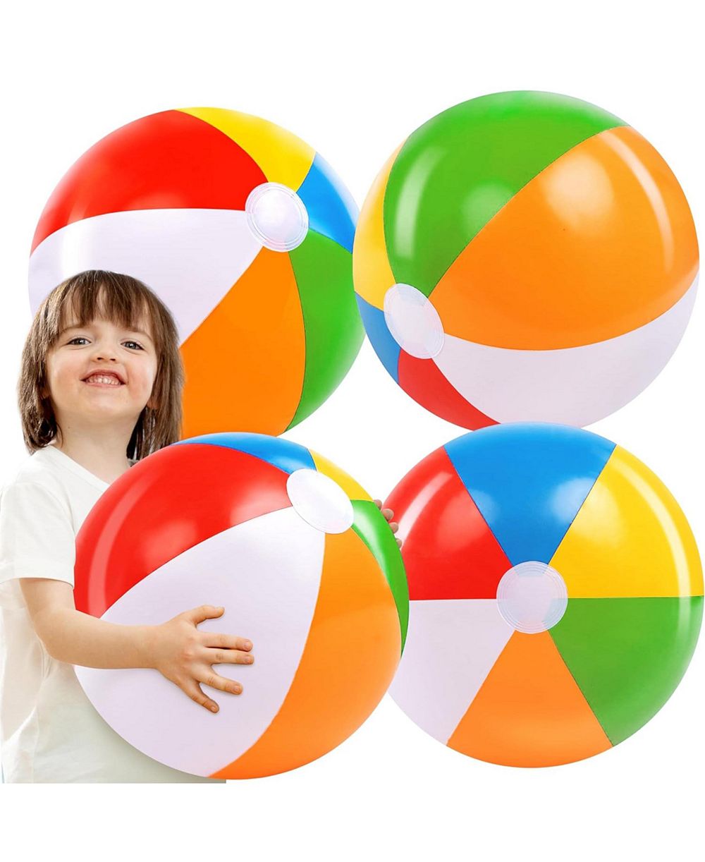 GNUADZ набор из 4 надувных пляжных мячей 20" для вечеринки у бассейна