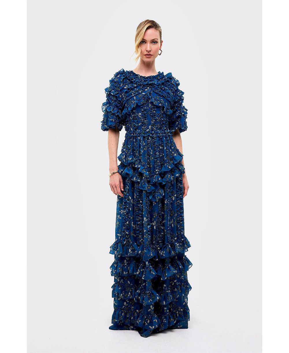 Макси-платье BEAUUT Women's Ruffle Flutter Sleeves