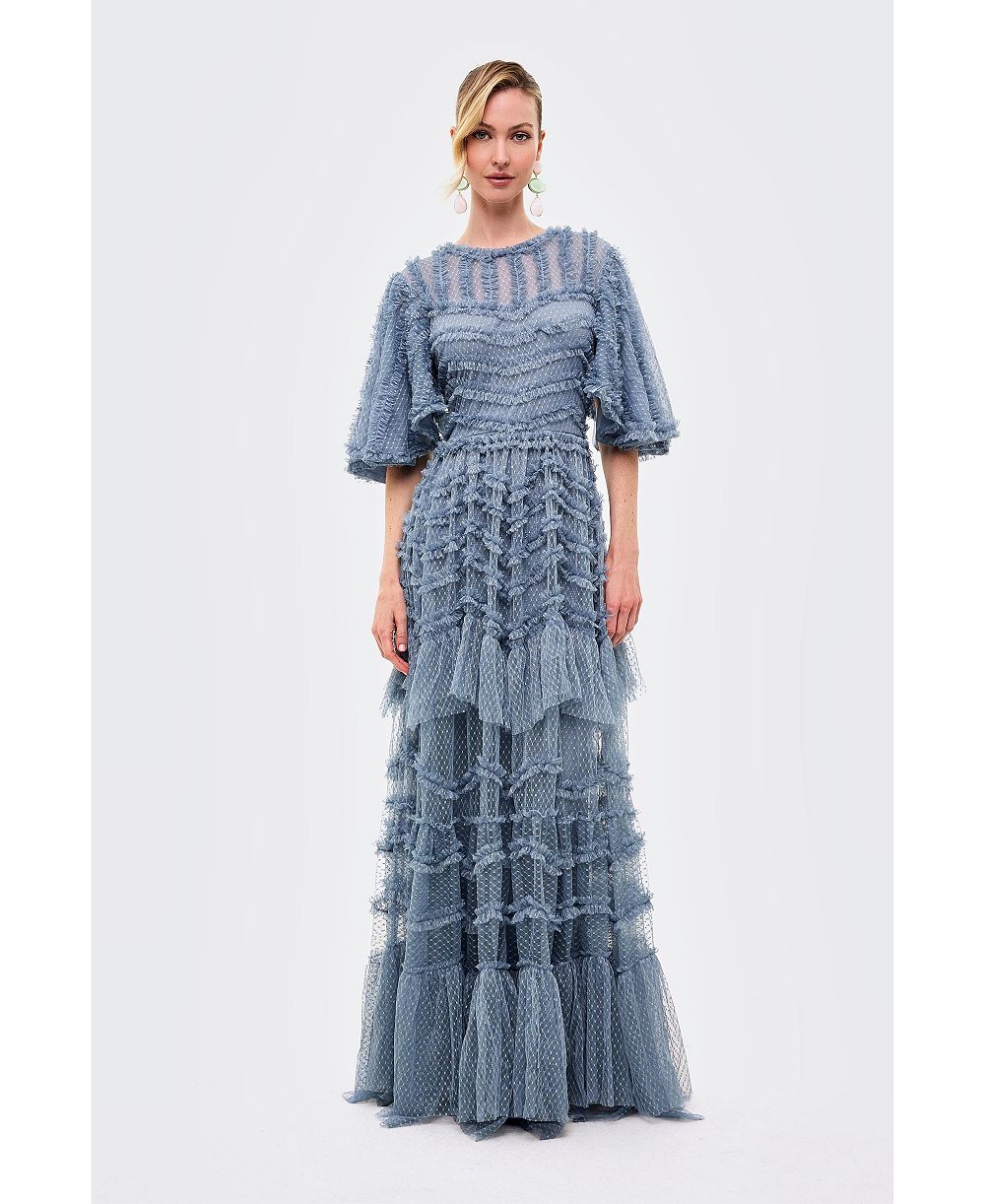 Женское платье макси BEAUUT Flutter Ruffle