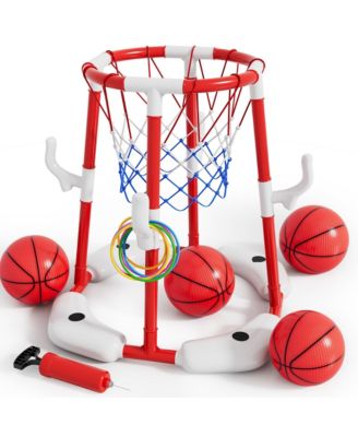 Набор для игры в баскетбольный мяч в бассейне GNUADZ, 2 в 1, плавучий набор с мячами, кольцами и насосом