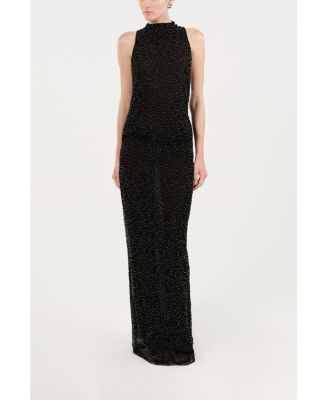 NOCTURNE Women's Stone-Embellished Maxi Dress