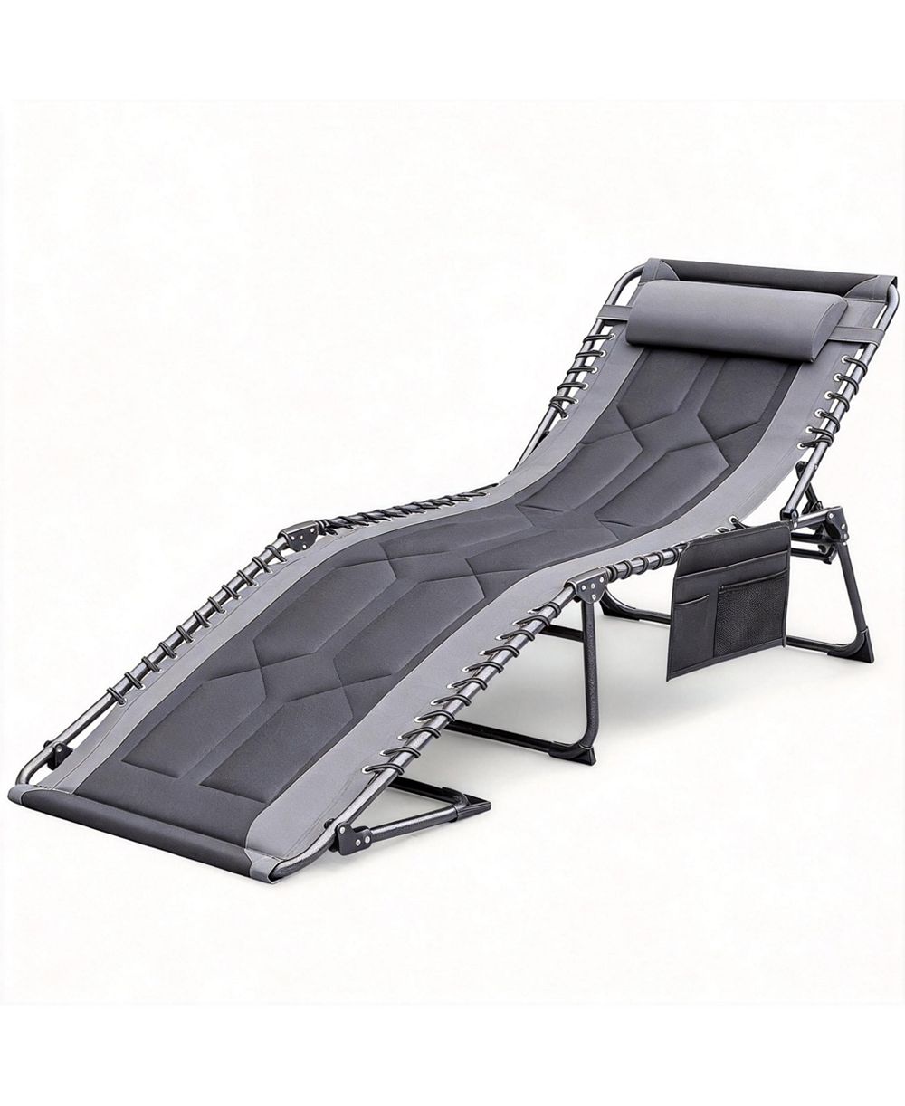AOFAR 4-Fold Padded Folding Outdoor Chaise Lounge Reclining Chair