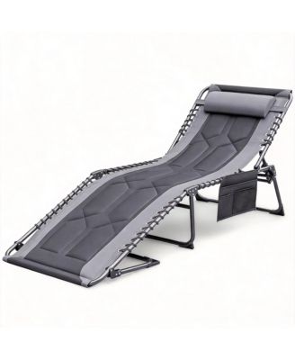 AOFAR 4-Fold Padded Folding Outdoor Chaise Lounge Reclining Chair