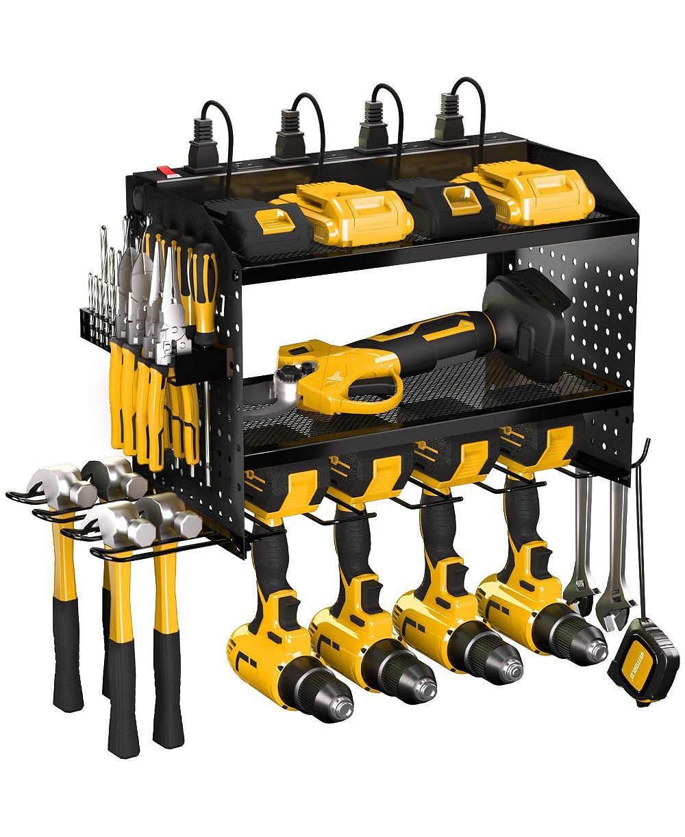 XDOVET Power Tool Organizer Wall Mount Rack Drill Holder Charging Station Garage Storage Gift Men