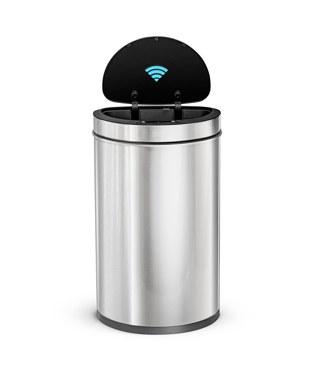 Home Zone Living 13 Gallon Motion Sensor Automatic Kitchen Trash Can with Liner-Free Stainless Steel 50 Liter Capacity