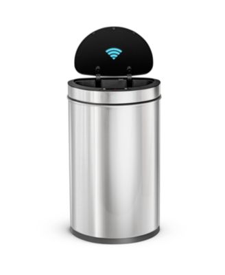 Home Zone Living 13 Gallon Motion Sensor Automatic Kitchen Trash Can with Liner-Free Stainless Steel 50 Liter Capacity