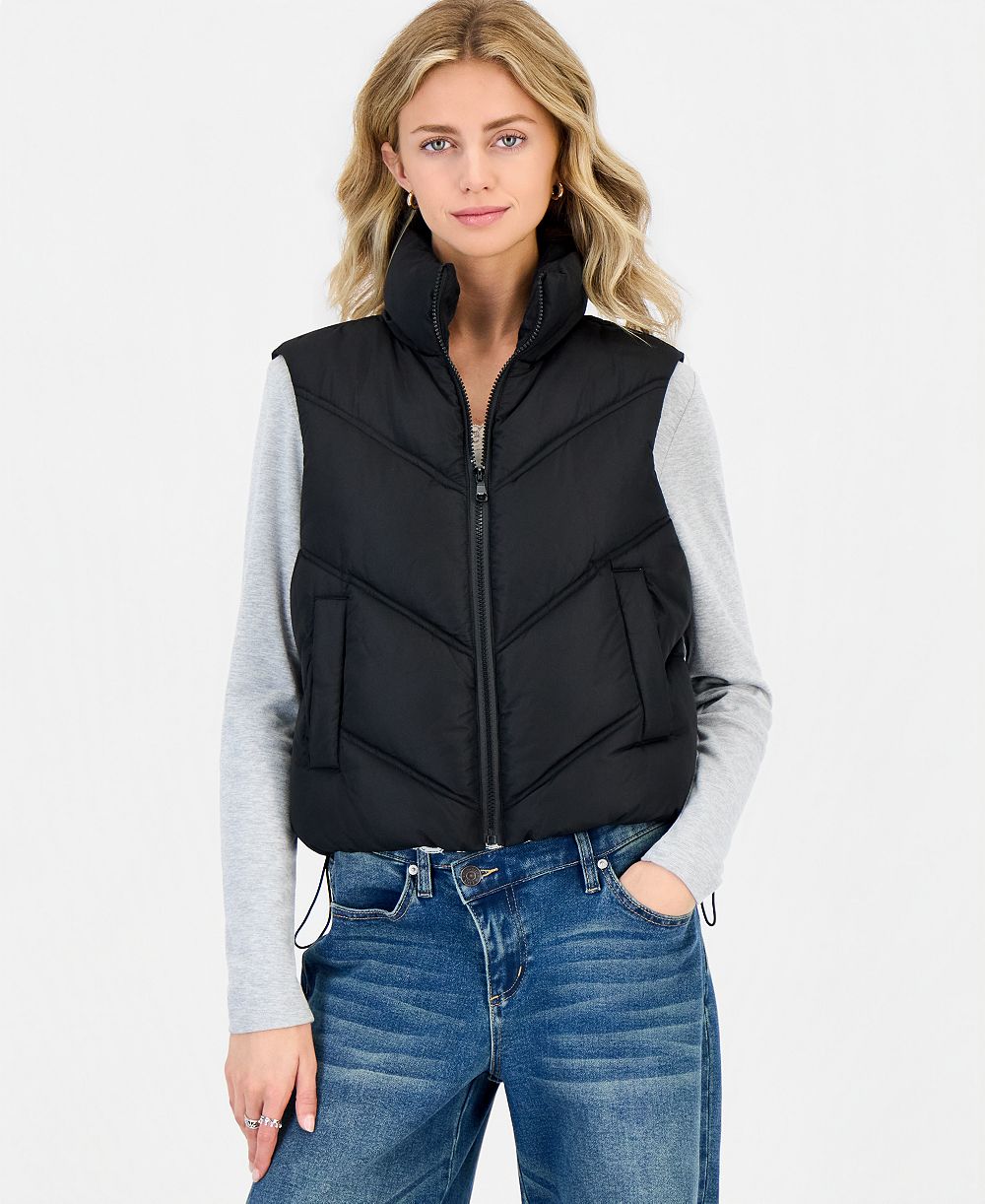 Madden Girl Juniors' Mitered-Quilted Puffer Vest
