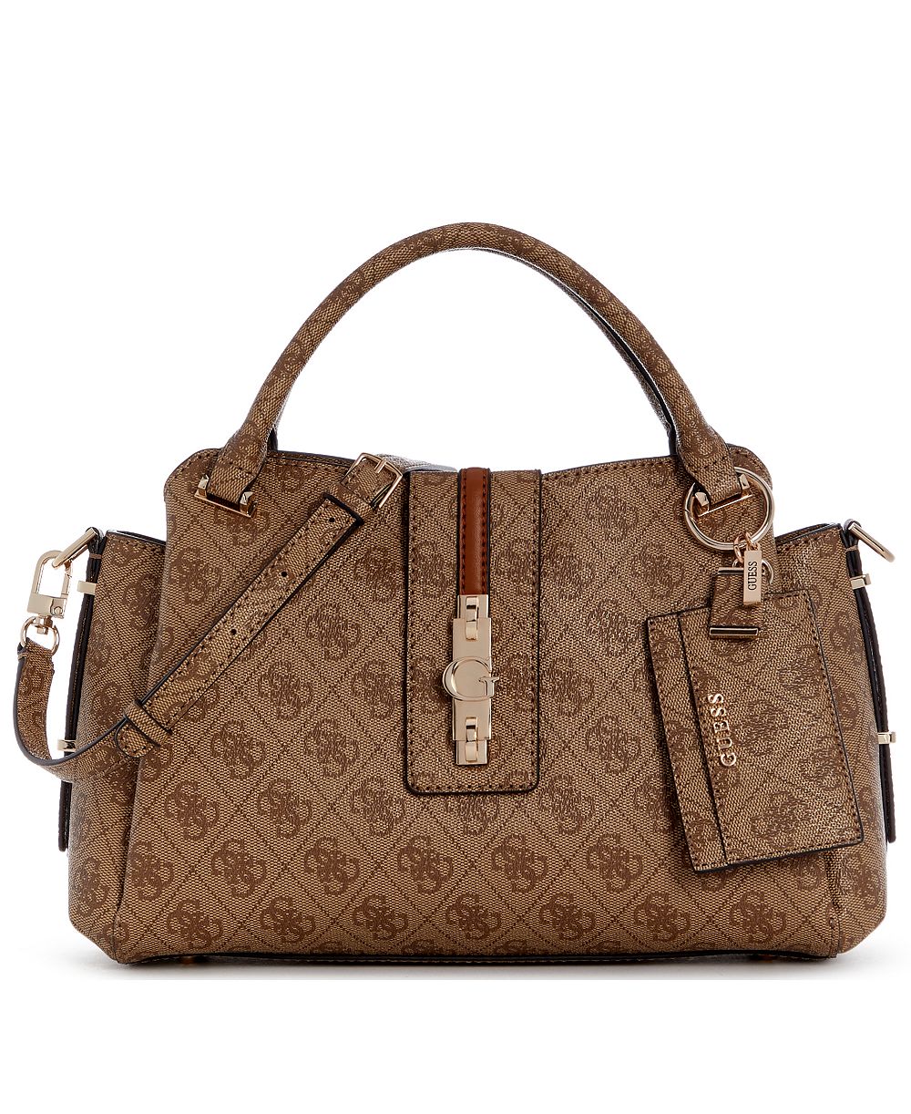 GUESS Yvonne Logo Girlfriend Medium Satchel Handbag