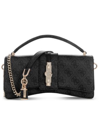 GUESS Yvonne Logo Small Top Handle Flap Crossbody Handbag