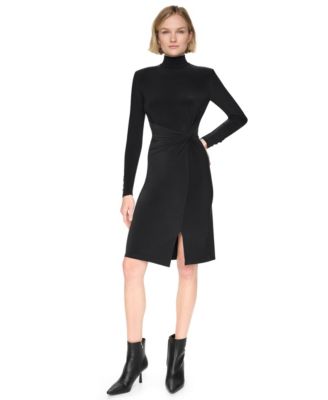 Женское платье-футляр DKNY с длинным рукавом и узлом спереди