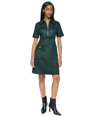 Женское платье-поло DKNY A-Line с коротким рукавом и застежкой-молнией