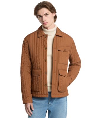 Michael Kors Men's Narrow Quilt Chore Point Collar Jacket