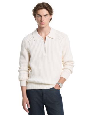 Michael Kors Men's Textured Wool-Blend Quarter-Zip Sweater