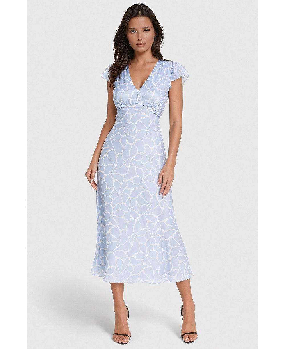Женское платье Bebe Ceycrepe Satin V-Neck Maxi