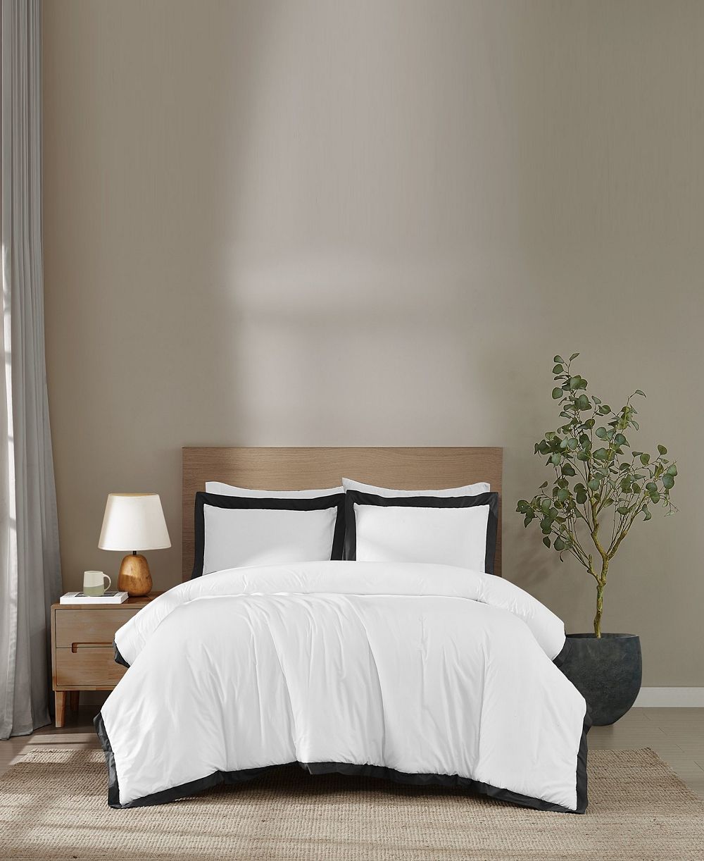 Комплект из 3 предметов Brooklyn Loom Cotton Hotel Border Comforter, King