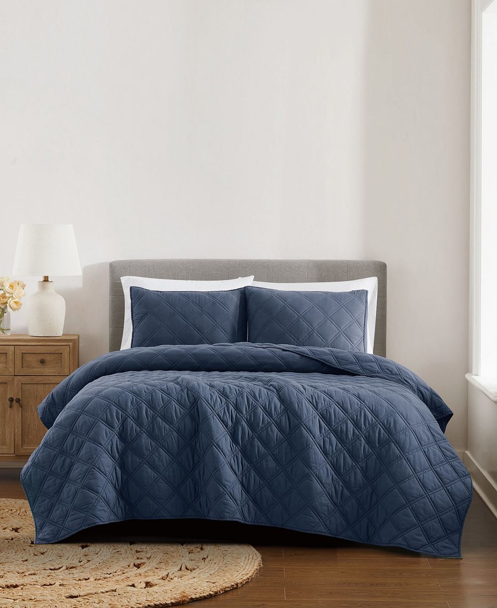 Комплект из 2-х стеганых покрывал Brooklyn Loom из хлопка с алмазной варкой, Twin/Twin XL