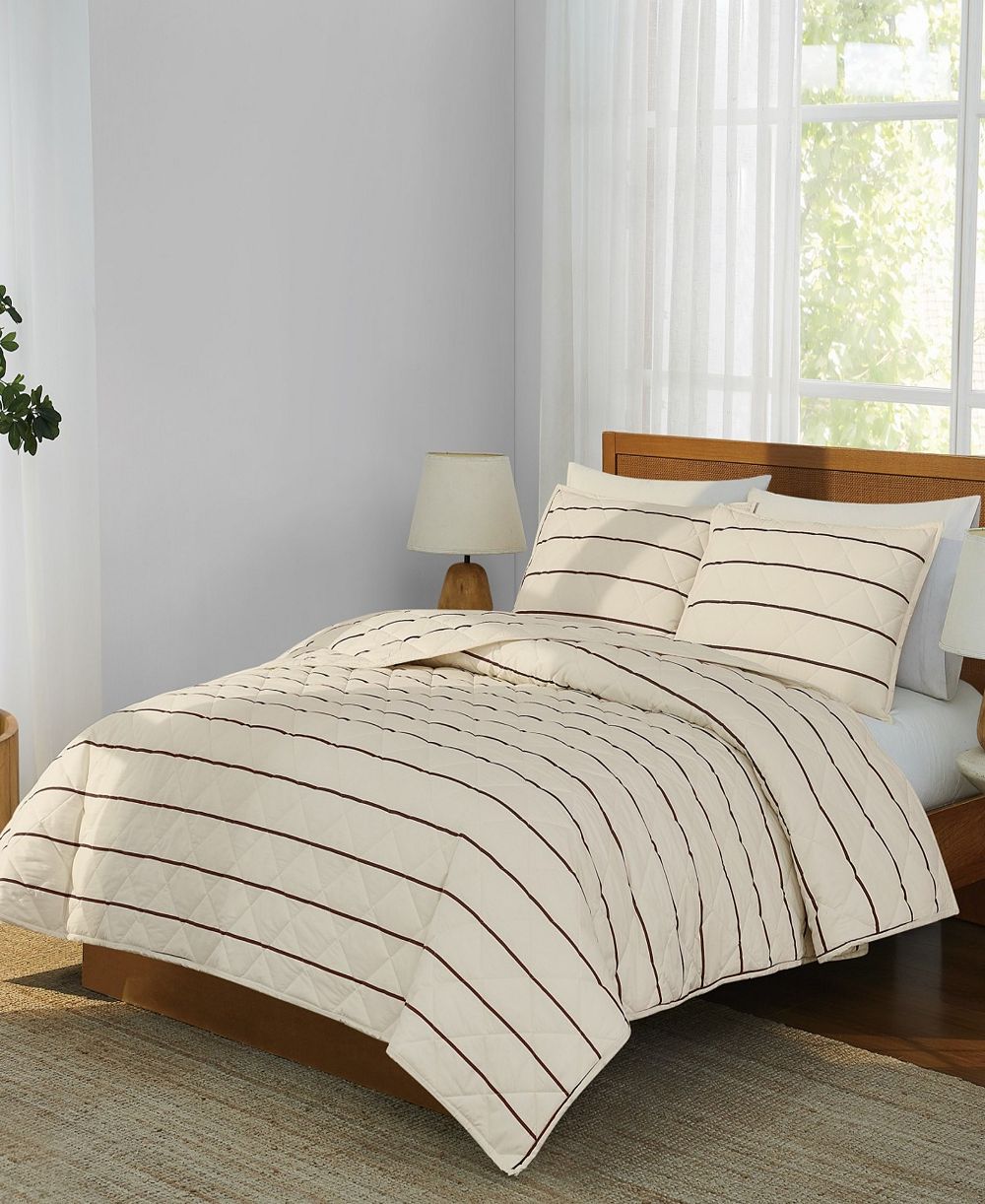 Комплект из 3 стеганых покрывал Brooklyn Loom Hayward Stripe King
