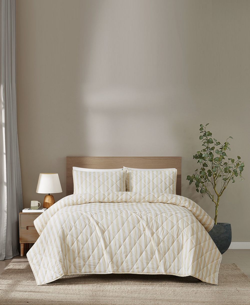 Brooklyn Loom Levi Stripe 3-Piece Quilt Set, Full/Queen