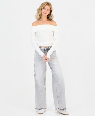 Madden Girl Women's Ultra 90s High-Rise Wide-Leg Jeans