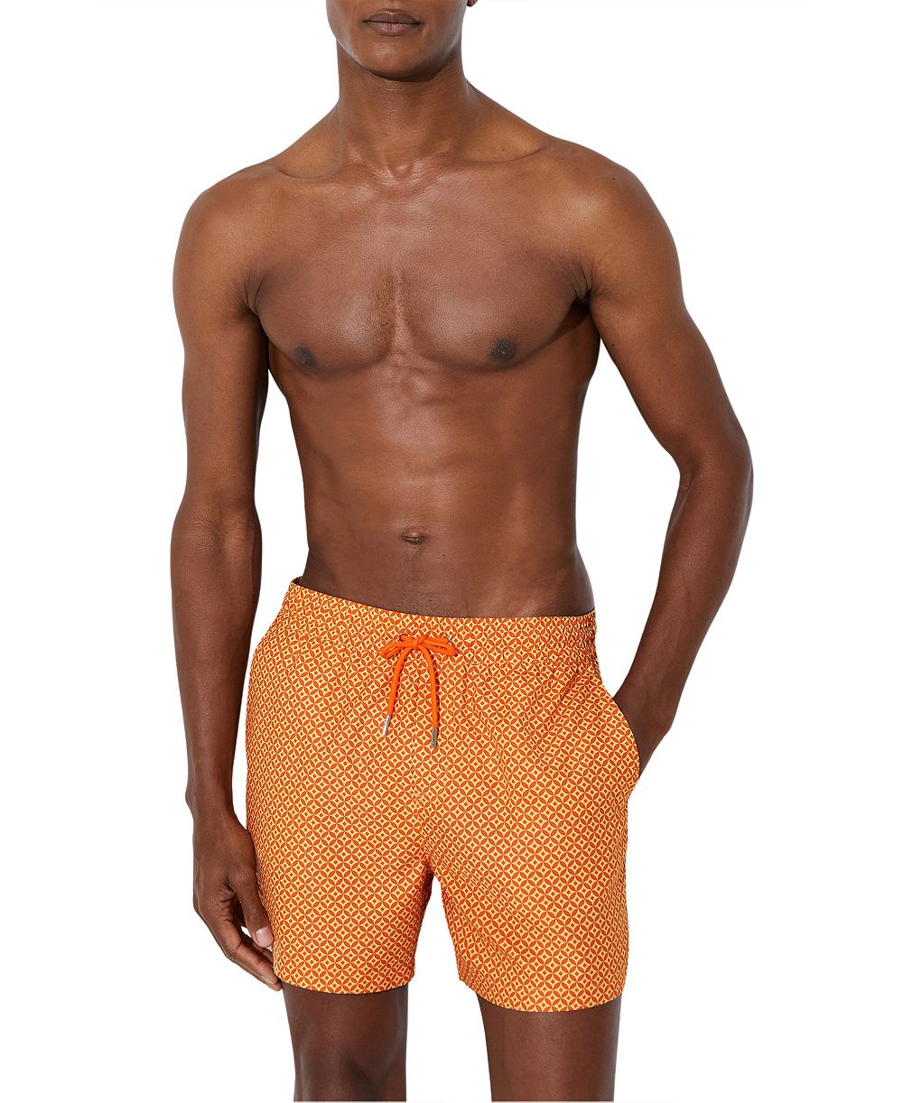 REISS Men's Orient Geometric-Print Swim Shorts